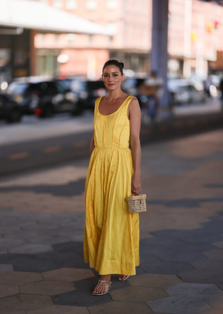 robe de plage jaune maxi